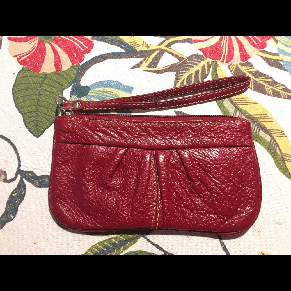 Red Celsius Genuine Leather Wristlet